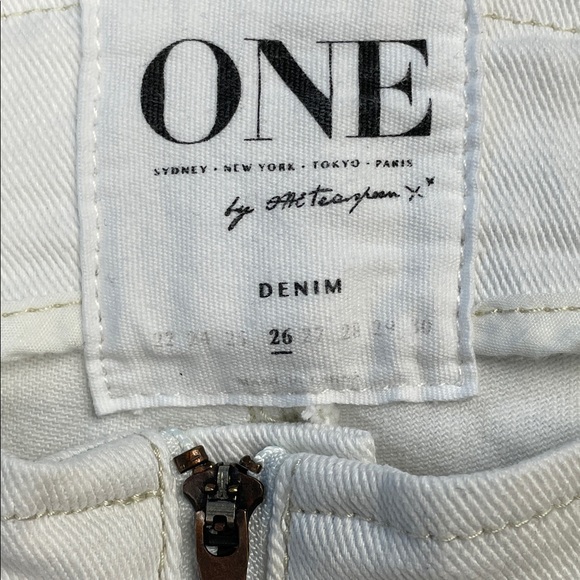 NWT One Teaspoon Dirty White Ziggys Bell Bottom Flare Jeans Sample Sz 26 - Picture 5 of 11